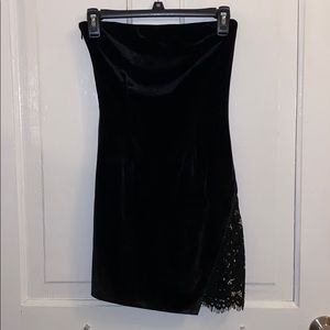 Black Velvet Strapless Dress